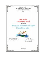 Tiểu luận văn hóa đông nam á  hôn nhân chăm bà la môn
