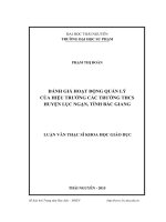 Đánh giá hoạt động quản lý của Hiệu trưởng các trường THCS huyện Lục Ngạn, tỉnh Bắc Giang (LV thạc sĩ)