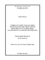 Nghiên cứu chiết tách, xác định thành phần hóa học trong một số dịch chiết của cây Bòng Bong (L.Flexuosum và L.Japonicum) ở Điện Bà