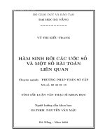 Hàm sinh bởi các ước số và một số bài toán liên quan