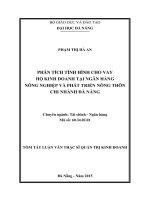 Phân tích tình hình cho vay hộ kinh doanh tại Ngân hàng Nông nghiệp và Phát triển Nông thôn chi nhánh Đà Nẵng