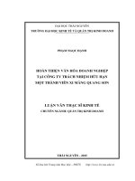 Hoàn thiện văn hoá doanh nghiệp tại Công ty trách nhiệm hữu hạn một thành viên Xi măng Quang Sơn (LV thạc sĩ)