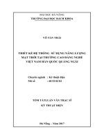 Thiết kế hệ thống sử dụng năng lượng mặt trời tại Trường Cao đẳng Nghề Việt Nam Hàn Quốc Quảng Ngã