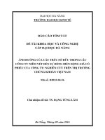 Ảnh hưởng của cấu trúc sở hữu trong các công ty niêm yết đến sự đồng biến động giá cổ phiếu của công ty Nghiên cứu trên thị trường chứng khoán Việt Nam