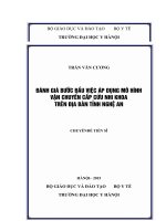 ĐÁNH GIÁ bước đầu VIỆC áp DỤNG mô HÌNH vận CHUYỂN cấp cứu NHI KHOA TRÊN địa bàn TỈNH NGHỆ AN 