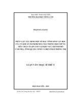 Phân lập, xác định một số đặc tính sinh vật học của vi khuẩn Escherichia coli trong hội chứng tiêu chảy ở lợn con tại khu vực thành phố Cẩm Phả, tỉnh Quảng Ninh và biện pháp phòng trị (LV thạc sĩ)