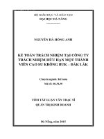 Kế toán trách nhiệm tại Công ty trách nhiệm hữu hạn Một thành viên Cao su Krông Buk - Đăk Lăk