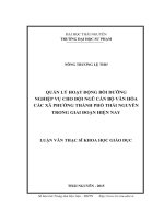 Quản lý hoạt động bồi dưỡng nghiệp vụ cho đội ngũ cán bộ văn hóa các xã, phường thành phố Thái Nguyên trong giai đoạn hiện nay (LV thạc sĩ)