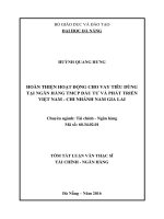 Hoàn thiện hoạt động cho vay tiêu dùng tại Ngân hàng TMCP Đầu tư và Phát triển Việt Nam - Chi nhánh Nam Gia Lai