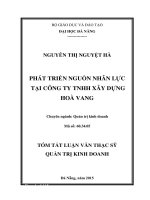 Phát triển nguồn nhân lực tại Công ty TNHH Xây dựng Hòa Vang