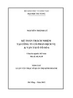 Kế toán trách nhiệm tại Công ty Cổ phần Dịch vụ & vận tải ô tô số 6