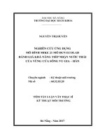 Nghiên cứu ứng dụng mô hình Mike 21 mô đun Ecolab đánh giá khả năng tiếp nhận nước thải của vùng Cửa sông Vu Gia - Hàn