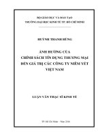 Ảnh hưởng của chính sách tín dụng thương mại đến giá trị các công ty niêm yết việt nam 
