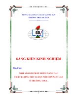 MỘT số GIẢI PHÁP NHẰM NÂNG CAO CHẤT LƯỢNG TIẾT LUYỆN NÓI môn NGỮ văn ở TRƯỜNG THCS