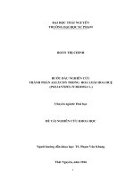 BƯỚC đầu NGHIÊN cứu THÀNH PHẦN AGLYCON TRONG HOA LOÀI HOA HUỆ (POLIANTHES TUBEROSA l)