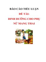 Nhu cầu dinh dưỡng cho phụ nữ mang thai