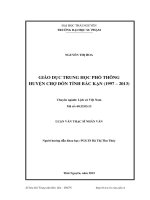 Giáo dục trung học phổ thông huyện Chợ Đồn tỉnh Bắc Kạn (1997 – 2013) (LV thạc sĩ)