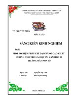 Một số biện pháp chỉ đạo nâng cao chất lượng cho trẻ làm quen với văn học ở trường mầm non