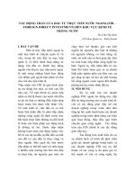 TÁC ĐỘNG TRÀN của đầu tư TRỰC TIẾP nước NGOÀI (FDI – FOREIGN DIRECT INVESTMENT) đến KHU vực KINH tế TRONG nước