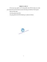 Phân tích, đánh giá, dự đoán kết quả kinh doanh của đại lý bán hàng tại mobifone thái nguyên 