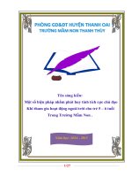 Một số biện pháp nhằm phát huy tính tích cực chủ động khi tham gia hoạt động ngoài trời của trẻ 5  6 tuổi trong trường mầm non