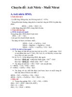 Chuyên đề Axit Nitric  Muối Nitrat