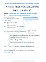 PHƯƠNG PHÁP 30s GIẢI bài TOÁN TIỆM cận