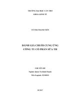 Chuyên đề Đánh Giá chuỗi cung ứng công ty cổ phần sữa TH True Milk