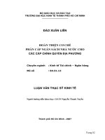 Luận văn hoàn thiện cơ chế phân cấp ngân sách nhà nước cho các cấp chính quyền địa phương tài liệu ebook giáo trình