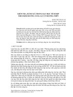 KIỂM TRA, ĐÁNH GIÁ TRONG DẠY HỌC TÍCH HỢP THEO ĐỊNH HƯƠ ́ NG NĂNG LƯC ̣ Ở TRƯỜNG THPT