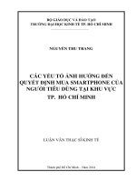 Các yếu tố ảnh hưởng đến quyết định gửi tiền tiết kiệm của khách hàng tại ngân hàng nông nghiệp và phát triển nông thôn trên địa bàn TPHCM 