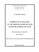 Nghiên cứu sự hài lòng của du khách tại Khu du lịch Sa Huỳnh, tỉnh Quảng Ngãi