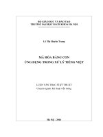 Mã hóa băng con ứng dụng trong xử lý tiếng việt  