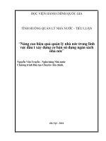 Tiểu luận  tình hống quản lý nhà nước: Nâng cao hiệu quả quản lý nhà nước t