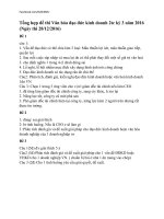 Tổng hợp đề thi Văn hóa đạo đức kinh doanh 2tc kỳ 3 năm 2016