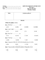 Đề kiểm tra cuối học kì II môn toán lớp 4