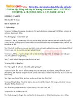 Giải bài tập Tiếng Anh lớp 9 Chương trình mới Unit 12 GETTING STARTED, A CLOSER LOOK 1, A CLOSER LOOK 2 