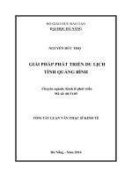 Giải pháp phát triển du lịch tỉnh Quảng Bình