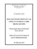 Đào tạo nguồn nhân lực tại Công ty Cổ phần Cà phê Trung Nguyên