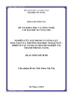 Nghiên cứu sản phẩm và năng lực đào tạo của Trường Đại học Ngoại ngữ - ĐHĐN ở các cơ quan doanh nghiệp tại thành phố Đà Nẵng