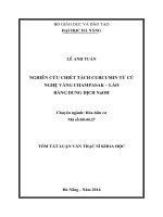 Nghiên cứu chiết tách Curcumin từ củ nghệ vàng Champasak - Lào bằng dung dịch NaO