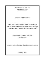 Giải pháp phát triển dịch vụ thẻ tại Ngân hàng Thương mại Cổ phần Ngoại thương Việt Nam chi nhánh Gia La