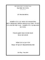Nghiên cứu các nhân tố ảnh hưởng đến ý định đặt phòng khách sạn trực tuyến của người việt nam   nghiên cứu tại địa bàn đà nẵng 