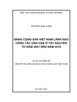 Đảng Cộng sản Việt Nam lãnh đạo công tác dân vận ở Tây Nguyên từ năm 2001 đến năm 2010