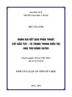 Đánh giá kết quả phẫu thuật cắt đầu tụy tá tràng trong điều trị ung thư bóng vater (tt) 