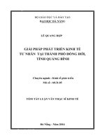 Giải pháp phát triển kinh tế tư nhân tại thành phố Đồng Hới, tỉnh Quảng Bìn