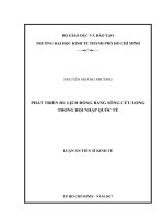 Phát triển du lịch đồng bằng sông cửu long trong hội nhập quốc tế
