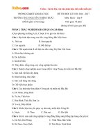 Đề thi học kì 1 môn Địa lý lớp 9 trường THCS Nguyễn Thiện Thuật, Hưng Yên năm học 2016  2017 