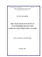 THỰC TRẠNG BỆNH TĂNG HUYẾT ÁP Ở NGƯỜI KHMER TỈNH TRÀ VINH VÀ HIỆU QUẢ MỘT SỐ BIỆN PHÁP CAN THIỆP