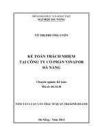 Kế toán trách nhiệm tại Công ty Cổ phần Vinafor Đà Nẵn